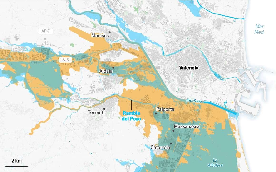 Data shows the extreme magnitude of Valencia's flood: it should only occur every 1,000 years